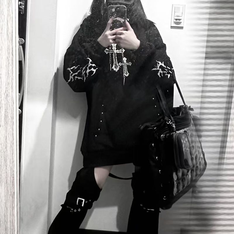 Graphic Hoodie Streetwear - Новые субкультуры, готические стильные толстовки с