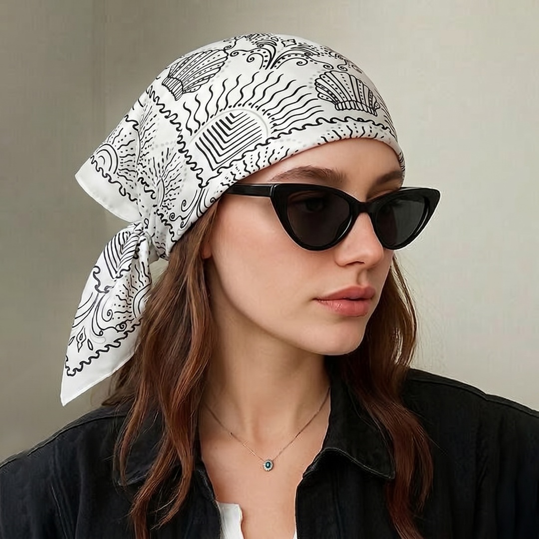 Street Fashion Hijab - Женский шарф-хиджаб, квадратный платок, бандана, носовой