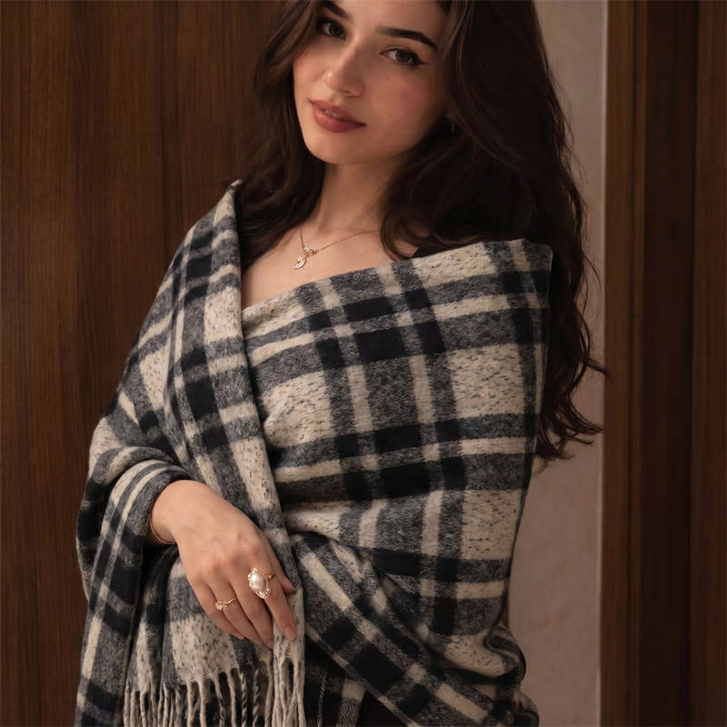 Street Fashion Hijab - Теплый зимний шарф-пончо 750 г с
