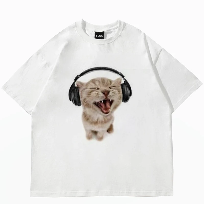 Fashion Street Cat - Женская футболка с короткими рукавами и