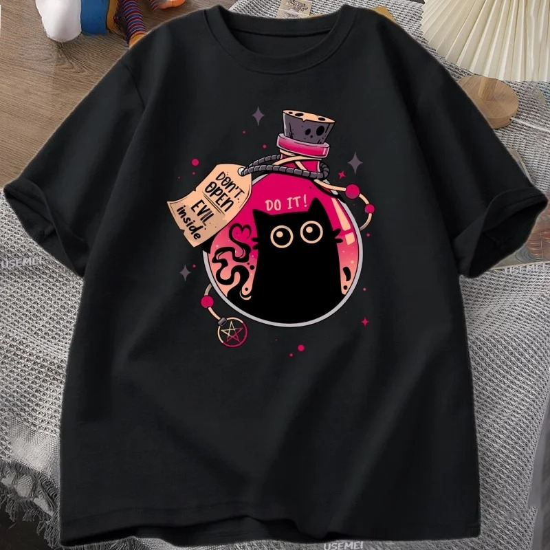 Fashion Street Cat - Футболка Evil Black Cat in The