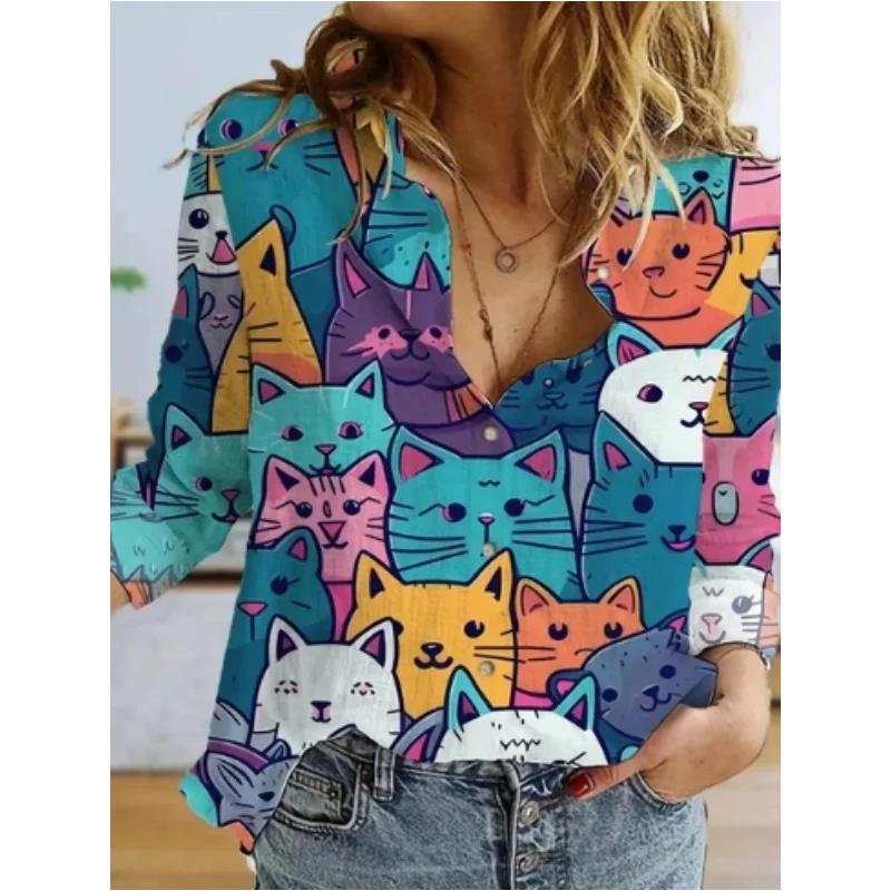 Fashion Street Cat - Осенняя женская одежда, рубашки с милыми